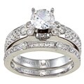 14k White Gold 7/8ct TDW Diamond and Cubic Zirconia Ring Set (G-H, I2-I3)