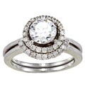 14k White Gold 1/2ct TDW Diamond and Cubic Zirconia Ring Set (G-H, I2-I3)