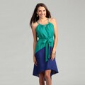Tiana B Women's Turquoise/ Royal Colorblock Dress