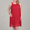 True Envy Women's Plus Size Pleated Dress