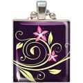 Jesses Janes 'Tranquil Floral' Game Tile Pendant