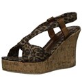 Groove Women's 'Tatiana' Leopard Wedge Sandals