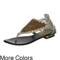 Bronx Women's 'A Deena' Leather Beaded Sandals