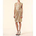 Apart Women's Gold Metallic Sleeveless Sheath Dress