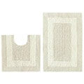 Celebration Reversible 'Race Track' 2-piece Ivory Bath Rug Set