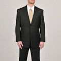 Acquaviva Men's Black 100-percent Italian Wool Suit