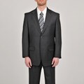 Acquaviva Men's Charcoal Grey 100-percent Italian Wool Suit