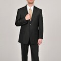 Acquaviva Men's Black 100-percent Italian Wool Suit
