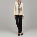 Kasper Women's Stone Button Embellished Tweed Pant Suit