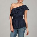 Jessica Simpson Juniors Eyelet Detail One Shoulder Top