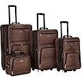 Rockland Leopard 4-piece Expandable Luggage Set
