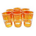 Set of 6 Bel Amber Tea Glasses (Morocco)