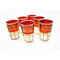 Mek Red Moroccan Tea Glasses (Set of 6)