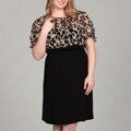 Connected Apparel Women's Plus Size Leaf Printed Dress