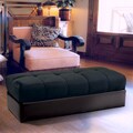 Jackson Black Leather/ Black Microfiber Storage Ottoman
