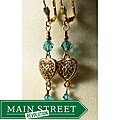 Palmtree Gems Goldtone 'Santana' Crystal Heart Earrings