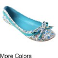 Journee Collection Women's 'Crush' Bow Accent Floral Ballet Flats