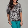 Violet & Claire Women's Hammered Peasant Top