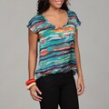 Violet & Claire Women's Single-pocket Printed Box Tee