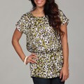 Violet & Claire Women's Olive Tiered-hem Blouse