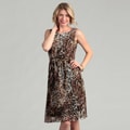 Connected Apparel Women's Printed Chiffon Dress