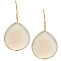 22k Yellow Gold Overlay Grey Onyx Dangle Earrings (28ct TGW)