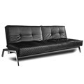 Venice Black Convertible Euro Sofa Lounger