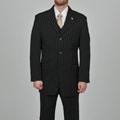 Stacy Adams Men's 3-button Black Striped Suit