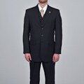 Stacy Adams Men's Black 3-button Vested Suit