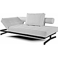 Geneva White Convertible Euro Sofa Lounger