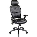 Office Star Leather Managers Chair with 2-Way Adjustable Headrest