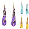Kenneth Jay Lane Gold Overlay Colored Resin Drop Earrings