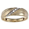 10k Yellow Gold Men's 1/10ct TDW Diamond 5-stone Ring (H-I, I2-I3)