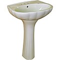 Ceramic 21.5-inch Biscuit Pedestal Bathroom Sink