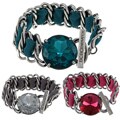 BCBG Silvertone Glass and Ribbon Bracelet