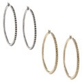 BCBG Pyramid Design Hoop Earrings