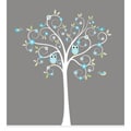Nursery Wall Art Boy's Curls Branch Tree Owls and Birds Decal Set