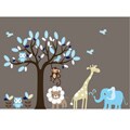 Nursery Wall Art Boy's Safari Animal Tree Wall Decal Set