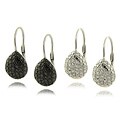 Sterling Silver Diamond Accent Teardrop Earrings