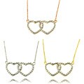 Fusion Diamond Accent Double Heart Necklace