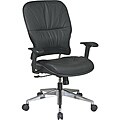 Office Star Leather Managers Chair with Polished Aluminum Base