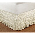 Multi-Ruffle Ivory 15-Inch Drop Queen Bedskirt