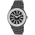 Le Chateau Women's 'Persida' Black Ceramic Zirconia Studded Bezel Watch