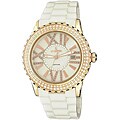 Le Chateau Women's 'Persida' White Ceramic Zirconia Studded Bezel Watch