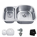 Kraus 32 inch Undermount 65/35 Double Bowl 16 gauge Stainless Steel Kitchen Sink