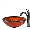 Kraus Copper Glass Vessel Sink and Riviera Faucet Oil Rubbed Bronze