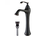Kraus Ventus Single Lever Vessel Faucet with Pop Up Drain Oil Rubbed Bronze