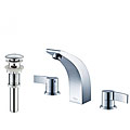 Kraus Illusio Double Handle Widespread Vessel Faucet and Pop Up Drain with Overflow Chrome