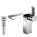 Kraus Sonus Single Lever Basin Faucet and Pop Up Drain with Overflow Chrome