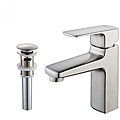 Kraus Virtus Single Lever Basin Faucet and Pop Up Drain with Overflow Brushed Nickel